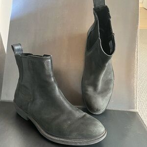 Black brushed leather UGG booties size 9.5